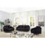 Causeuse moderne chic en velours noir Livia