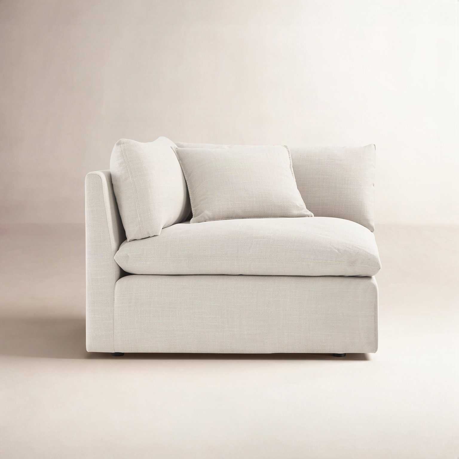 Annabella Corner Accent Chair, Effie Linen Performance Weave