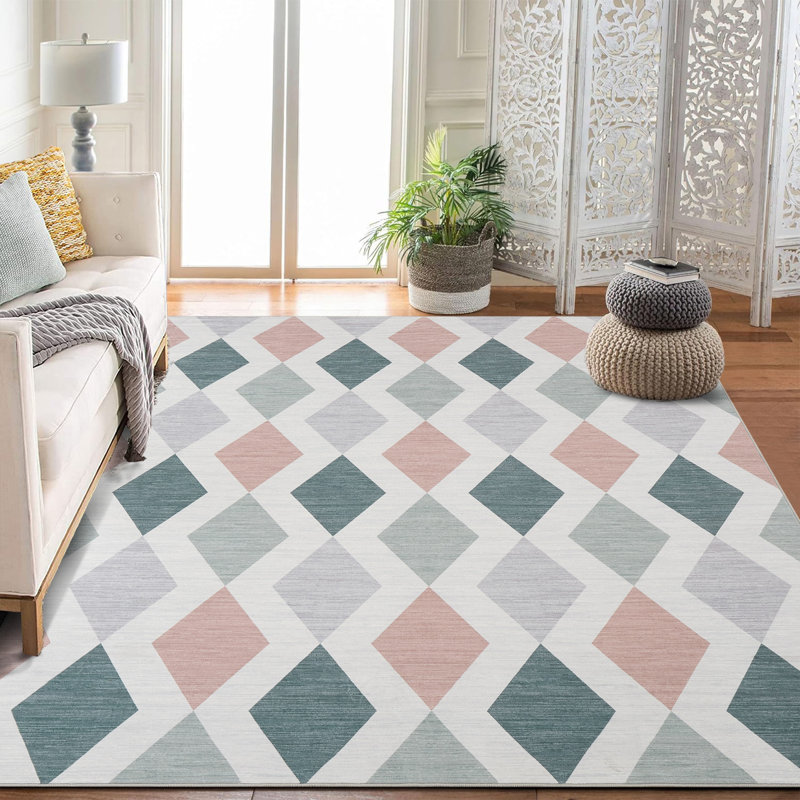 Washable Area Rug - Extra Large Non-Slip Floral Carpet - Mark Resistant Room Size Rug for Living Room, Bedroom - Green Tone, 9x12ft, USA Spec