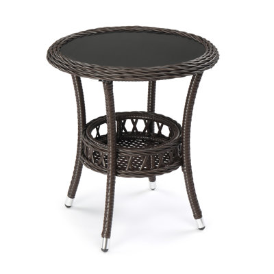 Patio Round Wicker Side Table