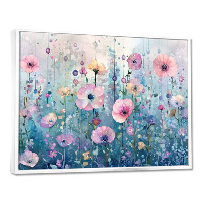 «Summer Morning Dew Wildflower Gardens - Wildflowers», reproduction sur toile