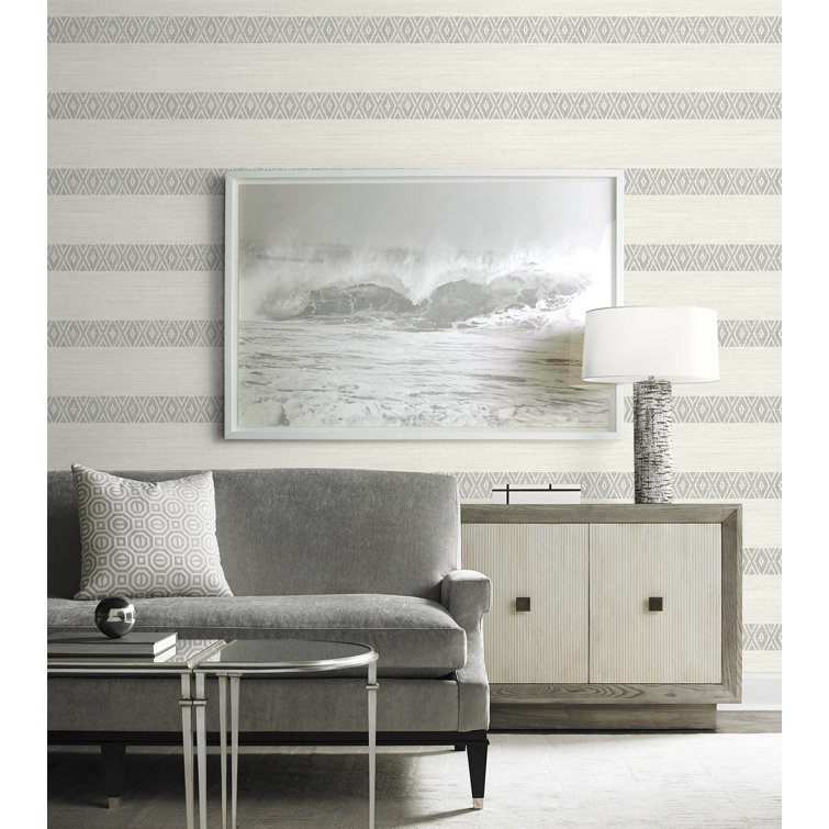 SEABROOK Striped Vinyl Wallpaper Roll | Perigold