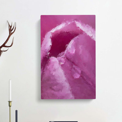 Petals Of A Pink Tulip In Abstract - Wrapped Canvas