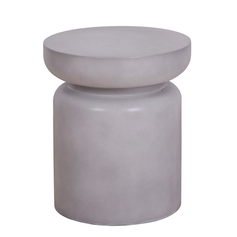 Temper Concrete Round Outdoor End Table