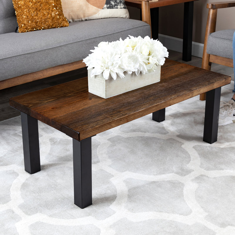 Yar Modern Black Steel Table Legs, 12" H x 2" W x 2" D