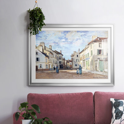 Une vieille rue de Chaussée, Argenteuil, 1872 - Tableau sous verre acrylique, encadré et encadré, grand format, pour salon.
