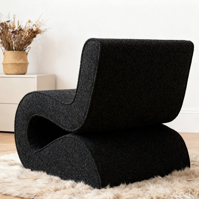 Chaise courbée sans accoudoirs Modern, Gris anthracite