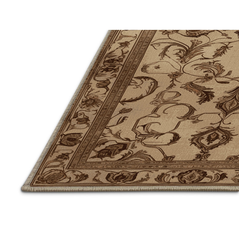 Machine Washable Persian Brown Area Rug, Rectangle 2' x 3'