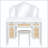 44.37" Vanity Desk with Tri-Fold Mirror and 13 Hollywood Bulbs