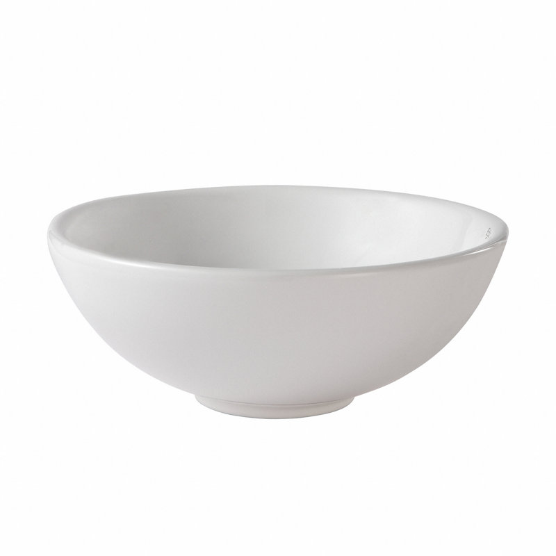 White Ceramic Round Above-Counter Vessel Sink