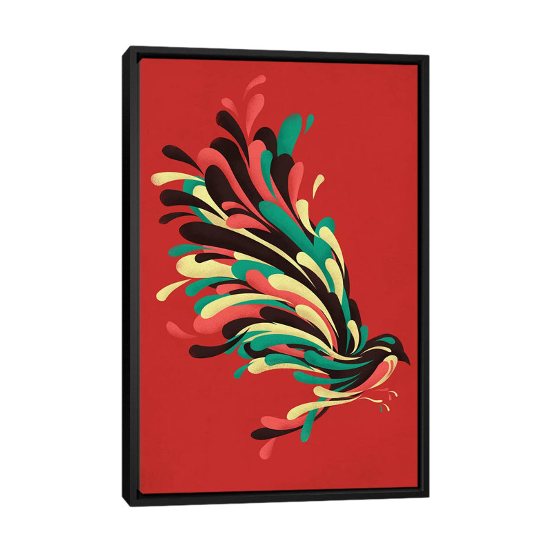 «Avian», reproduction d'art sur toile tendue, H 48 po x l 32 po x P 1,5 po, Toile avec cadre noir, Pas de tapis