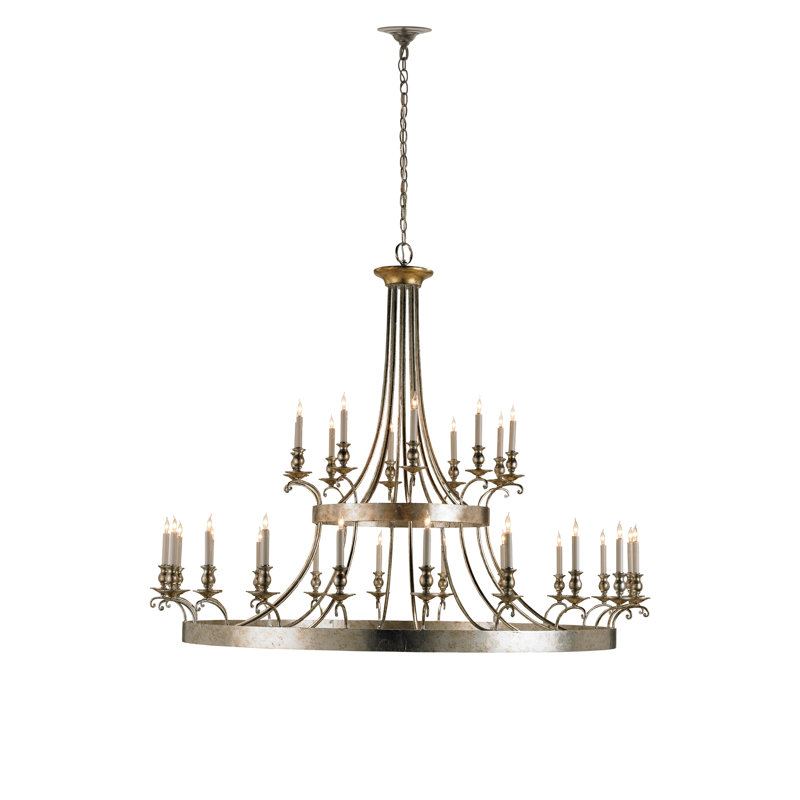 Lustre en roue de chariot à 30 lumières de style bougie Lodestar
