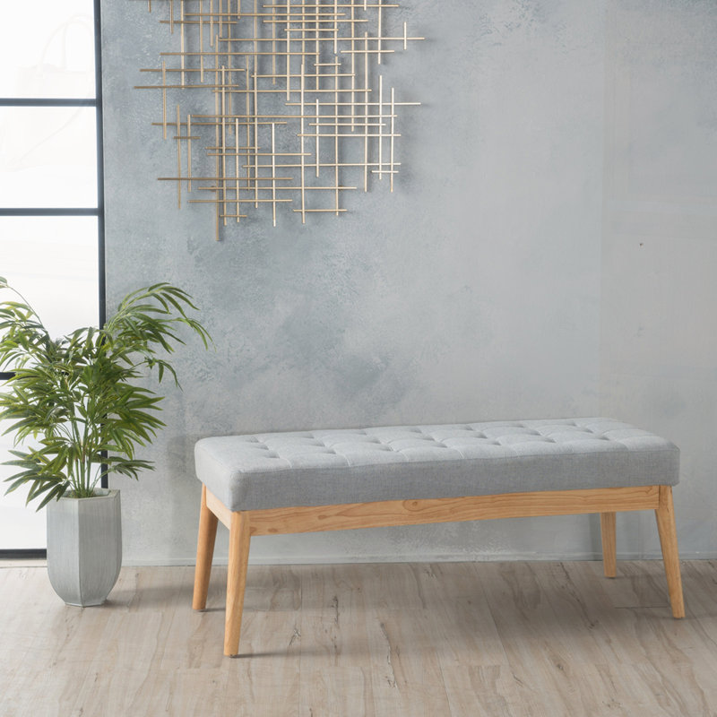 Banc rembourré, Gris clair