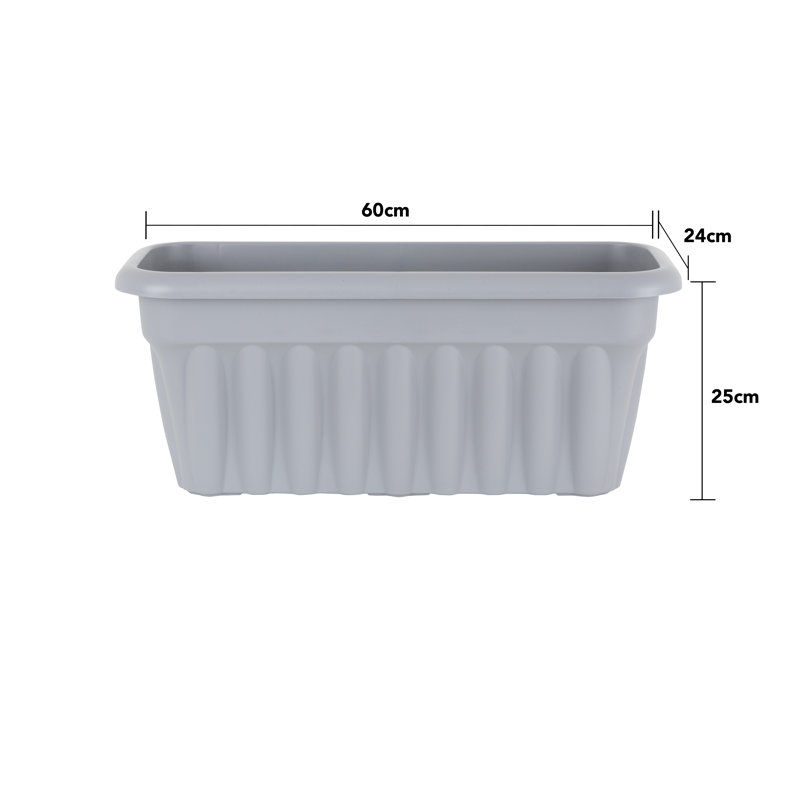 Wham Vista Trough Upcycle Grey, 25cm H x 60cm W x 24cm D