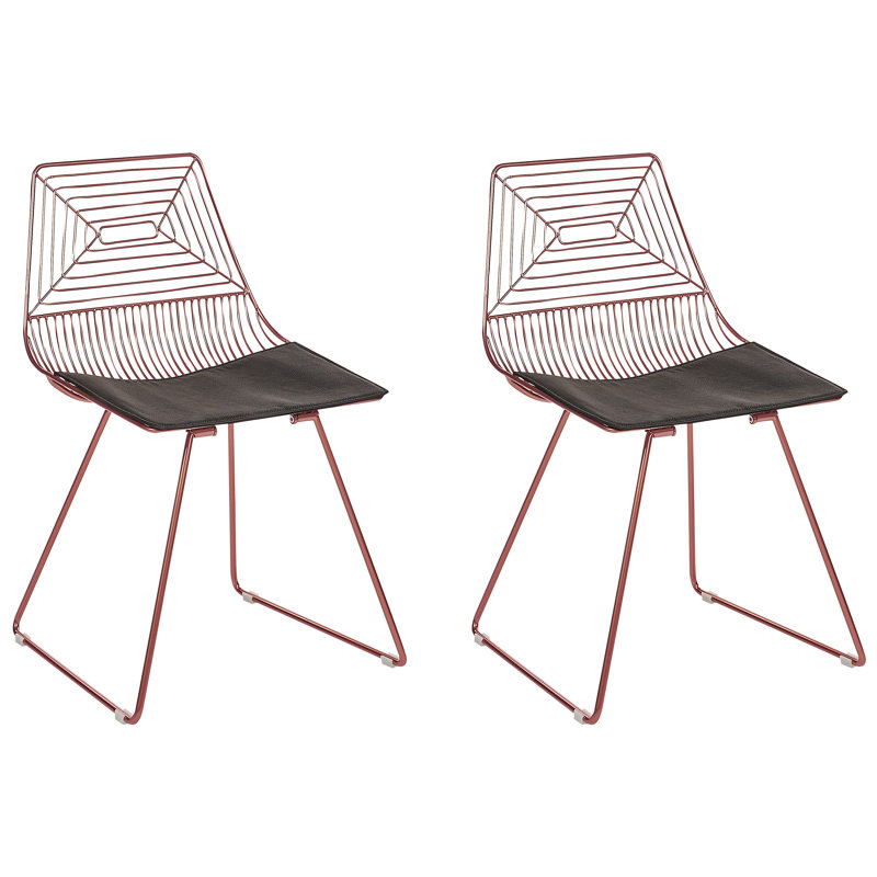 Deray Slat Back Side Chair, Rose Gold, Rose Gold