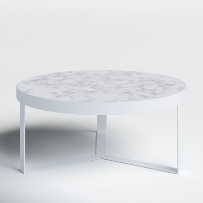 Megara Round Metal Outdoor Coffee Table , 38'' in. W 38'' in. D