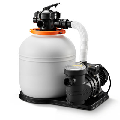 Pompe à filtre à sable 16 po pour piscine hors terre, 0,75 HP 4400 GPH, pompe à sable pour piscine avec noyau pré-assemblé et conception résistante aux fuites, valve à 6 voies, filtration à haute efficacité pour piscine