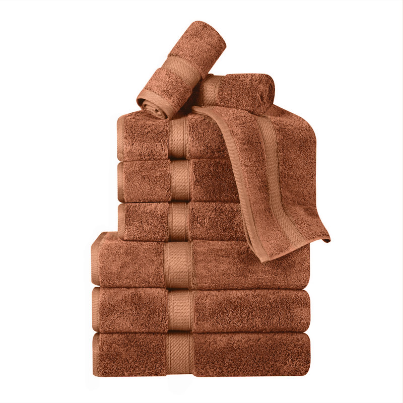Scotia Egyptian Cotton Bath Towel Set, Rust, 9Pc Towel Set  (3Bath, 3Hand, 3Face)