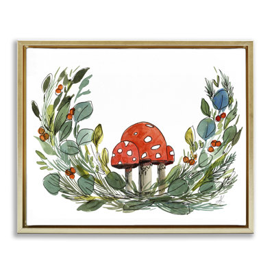 Art mural encadré champignon et champignon par Alexandria Gilbert Kincaid