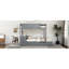 Lit simple superposé simple avec bureau et rangement, gris - lit gigogne confortable