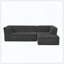 L-Shaped Chenille Modular Sofa Chaise Wave Armrest-343713446