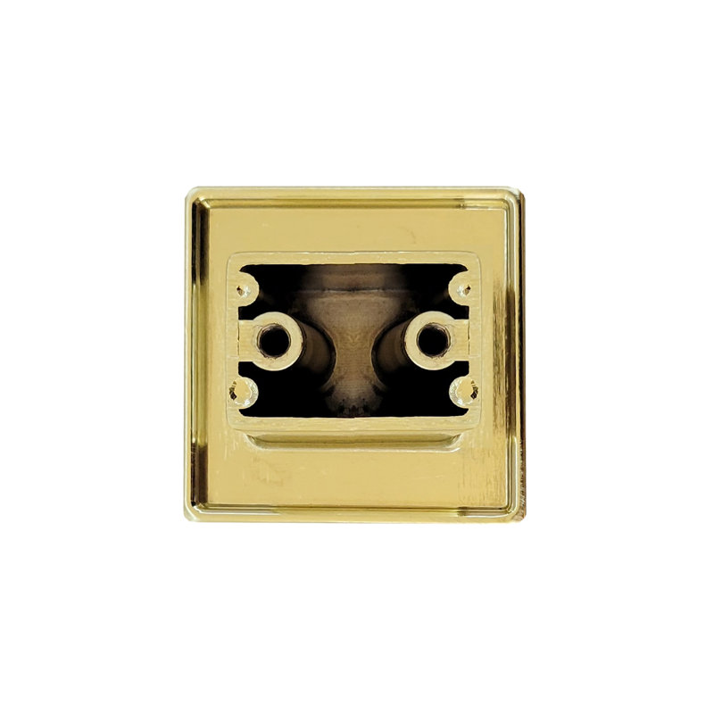 Metro Satin Brass Square Cabinet Knob with Mounting Hardware