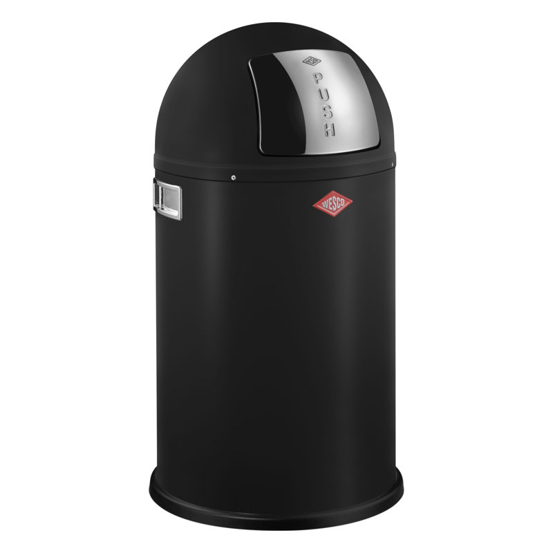 Swing Top Kitchen Trash Can, Black Matt, 22 L, 63cm H x 35cm W x 35cm D