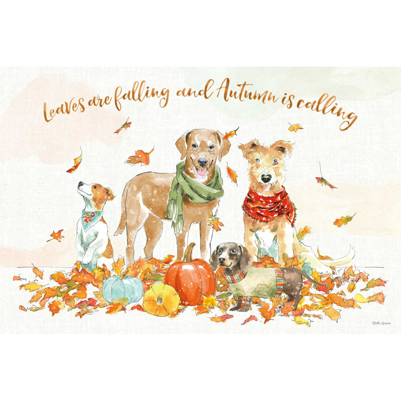 «Indianna Harvest Dogs I on Canvas» par Beth Grove, reproduction, H 8 po x l 12 po x P 1,25 po