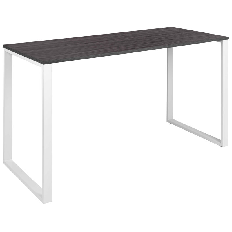 Antawan Commercial Grade Office Computer Desk and Home Office Desk, 29.75" H x 55" W x 23.5" D, Rustic Gray/White