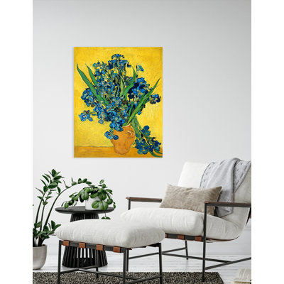 Irises Vase Flower, Vincent Van Gogh Art Reproduction. Giclee Canvas Prints Wall Art for Home Decor