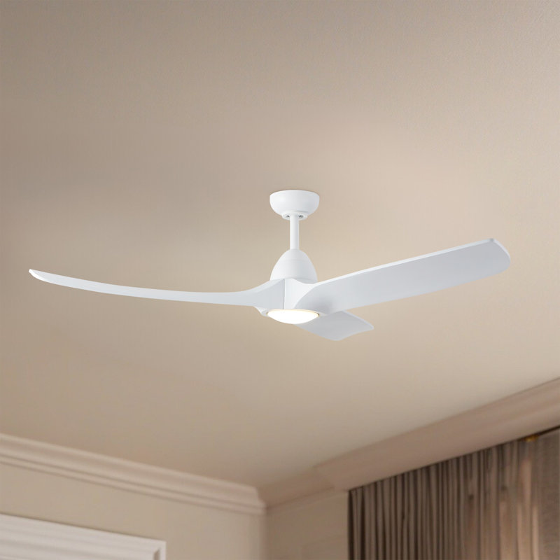 Baylor 60-in White dimmable dimmable LED Ceiling Fan