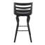Tabouret de bar pivotant en similicuir et bois noir de 30 po