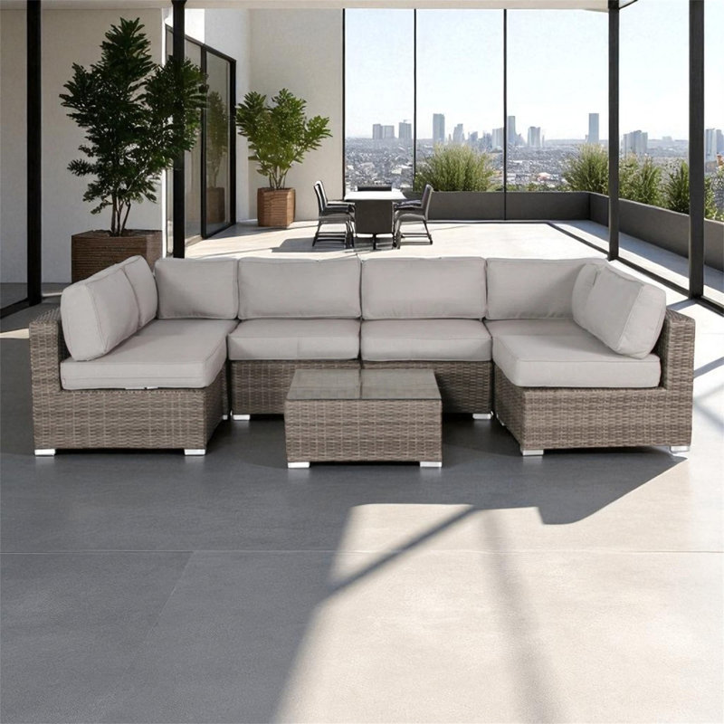 Fully Assembled 4-Person Wicker Patio Seating Set With Cushions