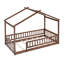 Structure de lit simple en bois avec clôture - maisonnette pour enfants en finition noyer pour garçons et filles-1386252884-1386252887