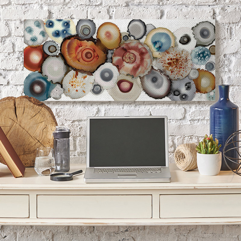 «Collage of Earth Geodes Natural Blue Brown Gray» par Laura Van Horne - impression, Toile tendue