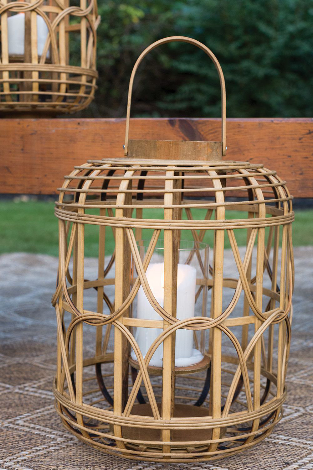 Latonia Wood Lantern Candle Holder, 15.5" H x 12.25" W x 12.25" D