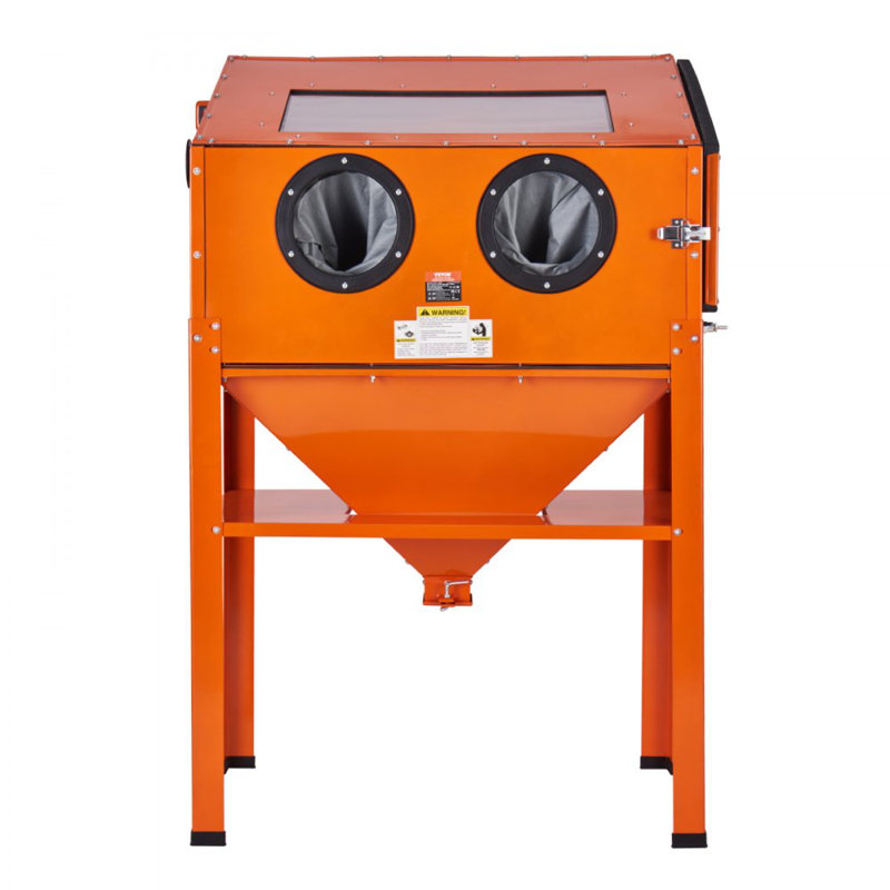 Armoire de sablage 60 gallons, armoire de sablage 40-120PSI avec support, sableuse en acier robuste avec pistolet et 4 buses en céramique pour la peinture, la teinture et l'élimination de la rouille