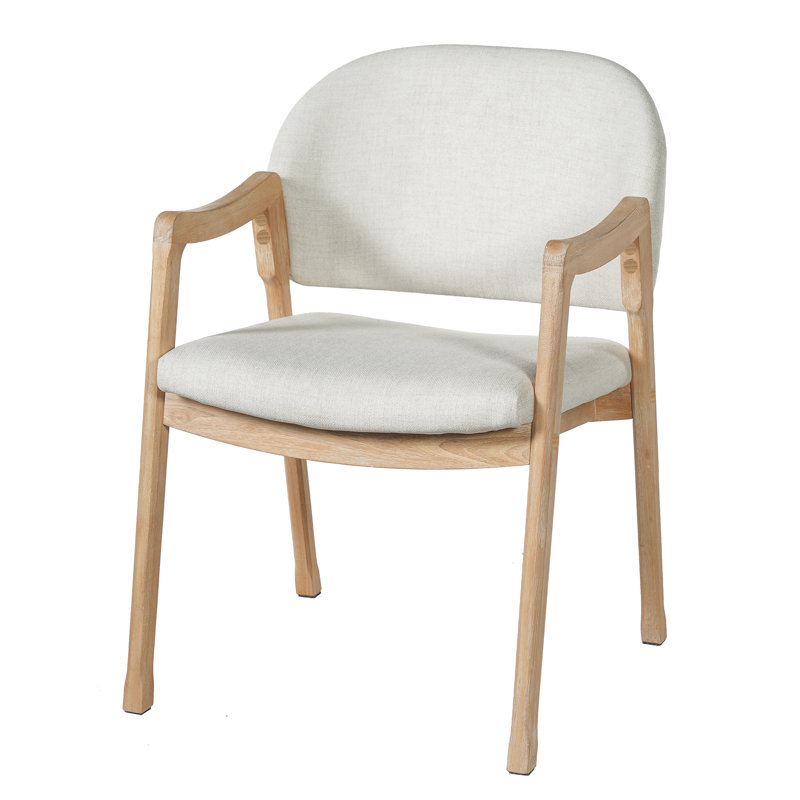 Chaise de salle à manger rembourrée Lucerne, 4, Beige Cushion/Natural Frame