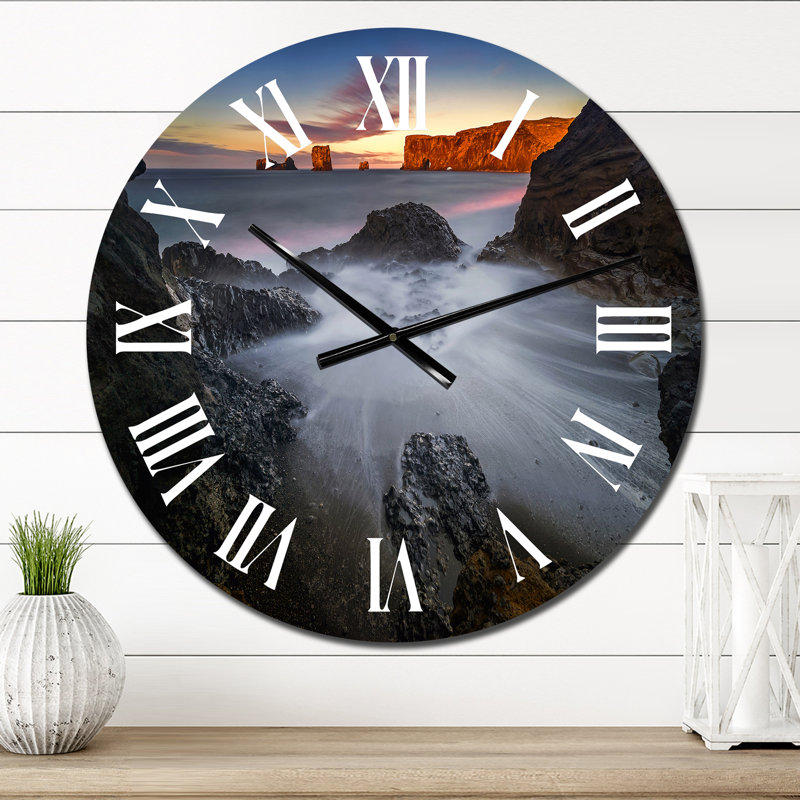 Horloge murale panoramique et arche rocheuse sur Desert Island II - nautique et côtière, Petit