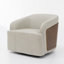 Fauteuil demi-tonneau pivotant en cuir véritable-791620149