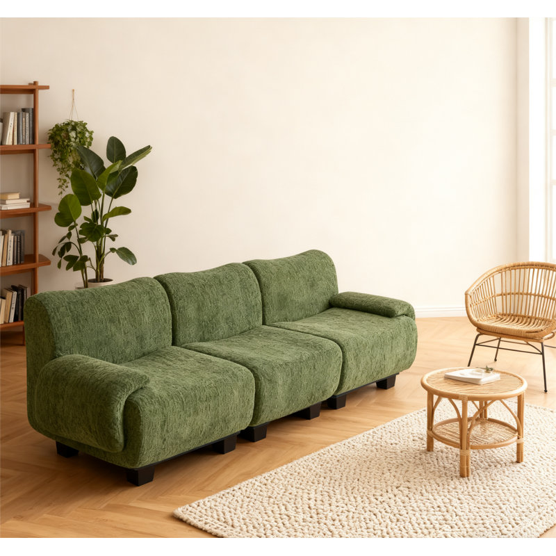Canapé 3 places 94,5 po Modern, Vert