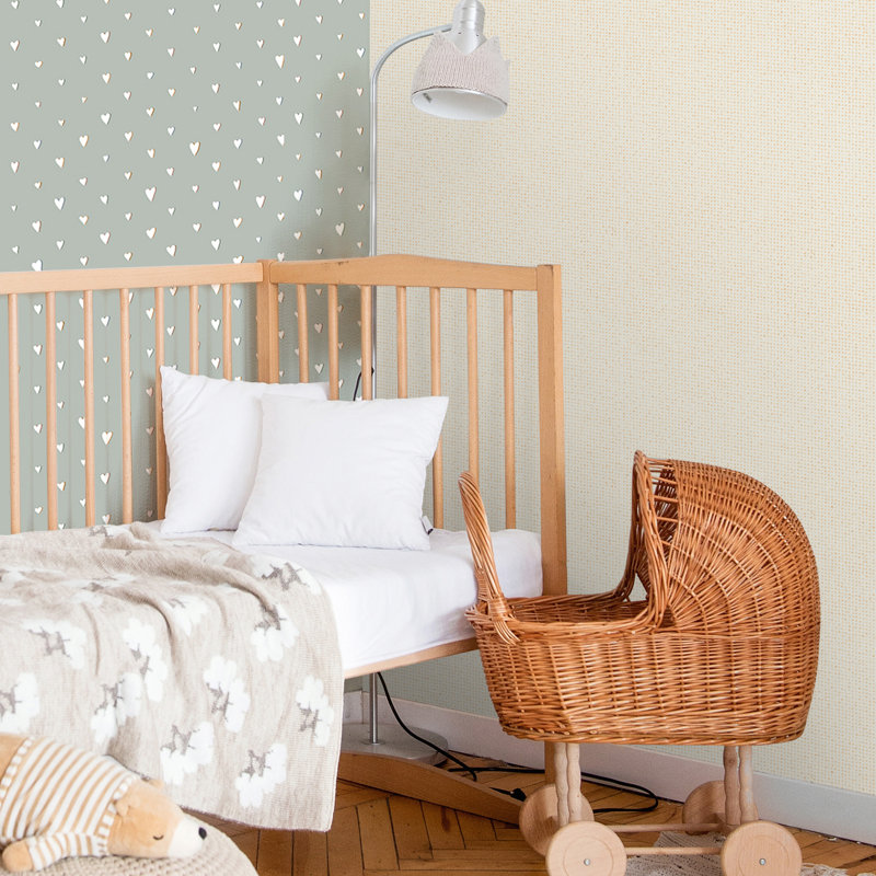 Great Kids Collection Smooth Glitter Mini Dots Wallpaper Roll, Pearl