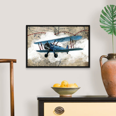 Biplane 1-impression d’art graphique sur toile