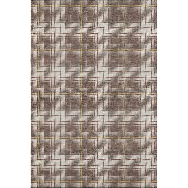 Premium Machine Washable Natoma AMF993 Plaid Rug