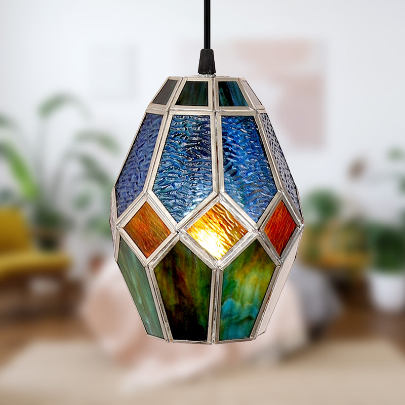 Luminaire suspendu en verre et en métal 5,5 po l Bouvier