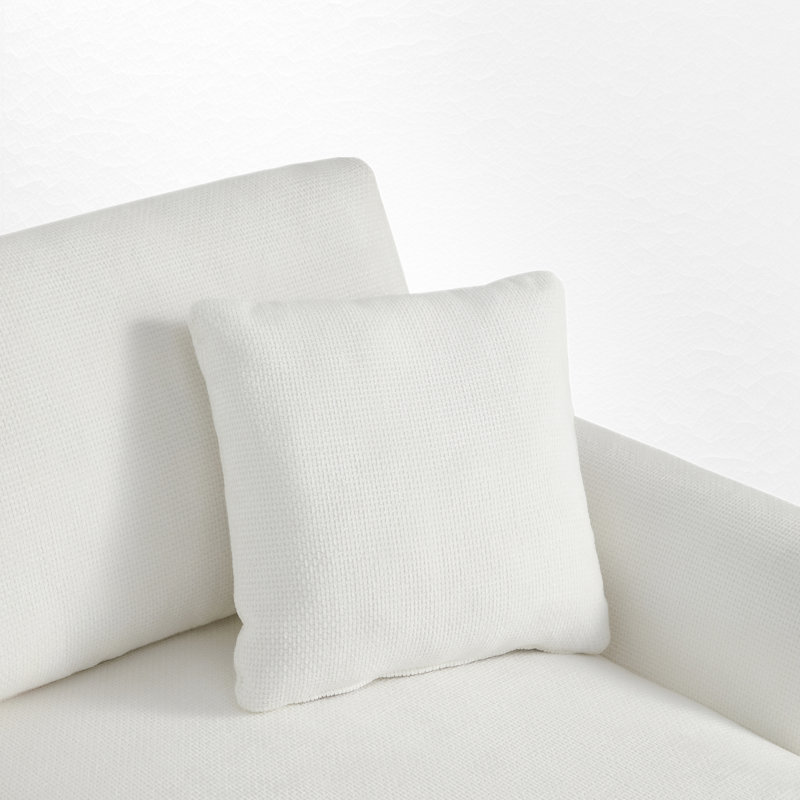 Canapé modulaire en L 3 pièces rembourré, Chenille blanche
