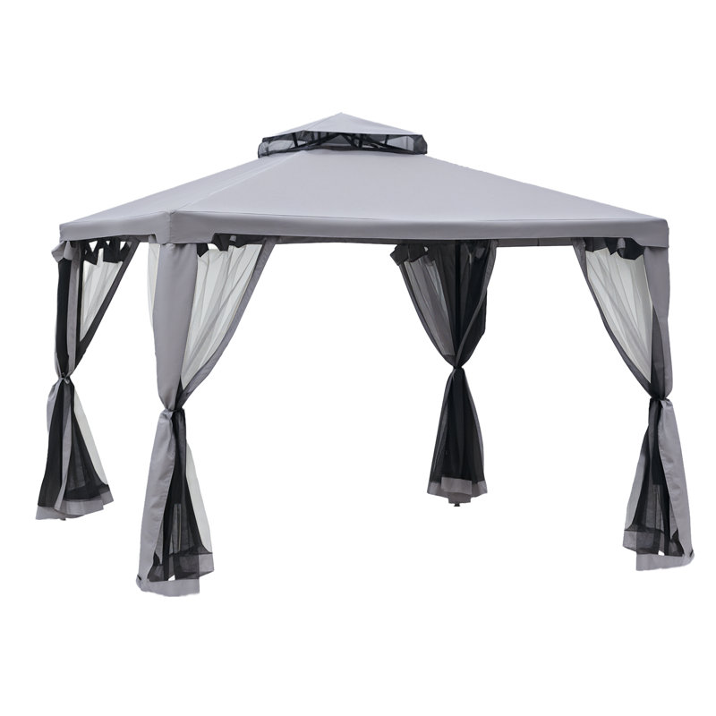 Zauber Metal Patio Gazebo, Grey, Grey
