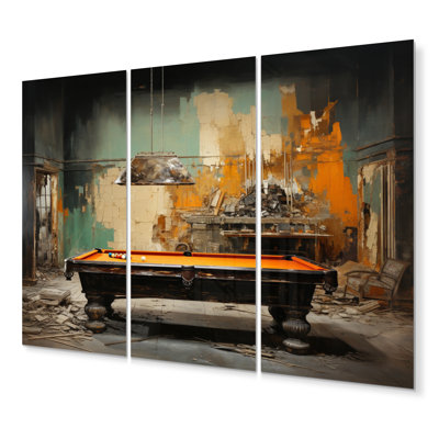 Billard Industrial Game II - Sports Metal Wall Art Set