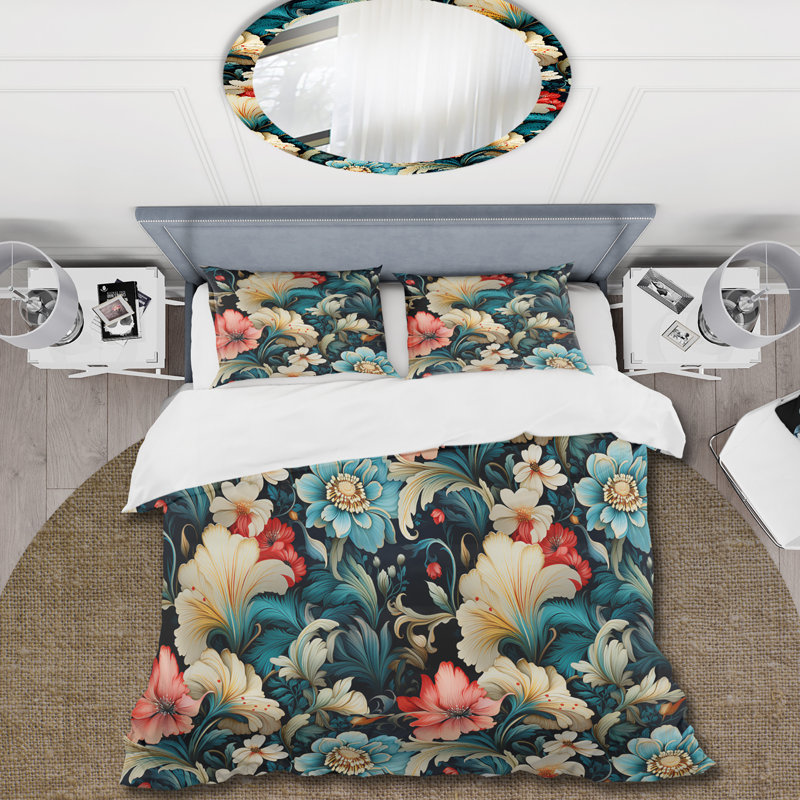 Literie Natalise, Housse de couette pour grand lit et 2 taies décor