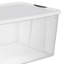 Bac de rangement empilable en plastique transparent avec couvercle blanc Sterilite-115280961